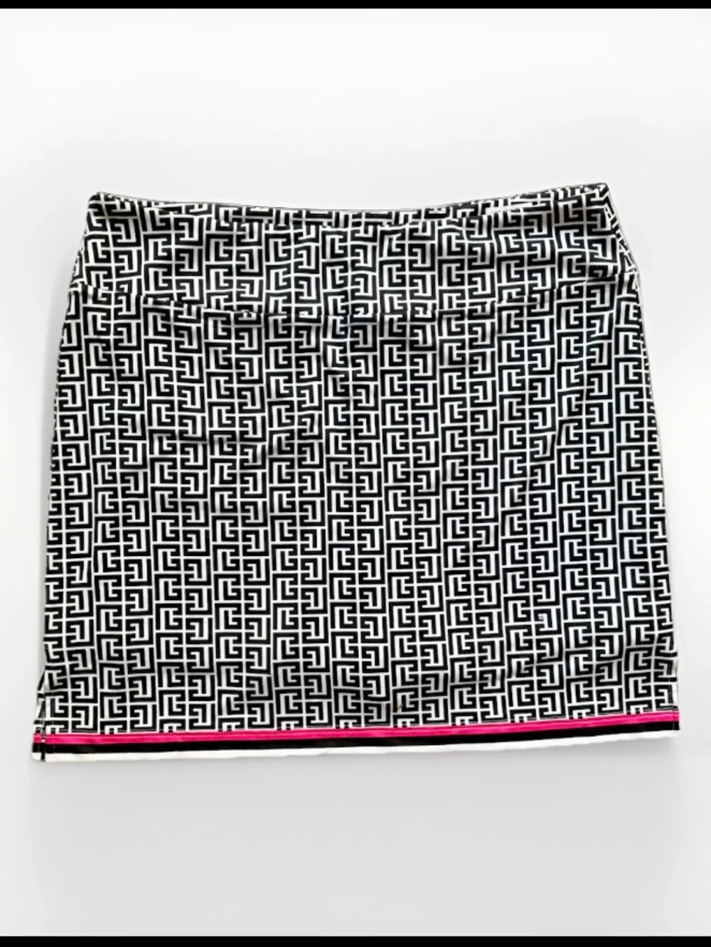 Golftini Ebb and Flow Pull-On Stretch Knit Skort Black & White Geometric PrintXL - Picture 3 of 14